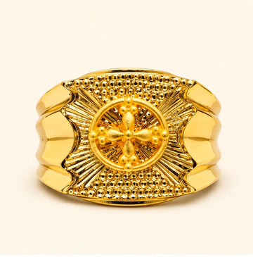 Plus Circle Gold Ring