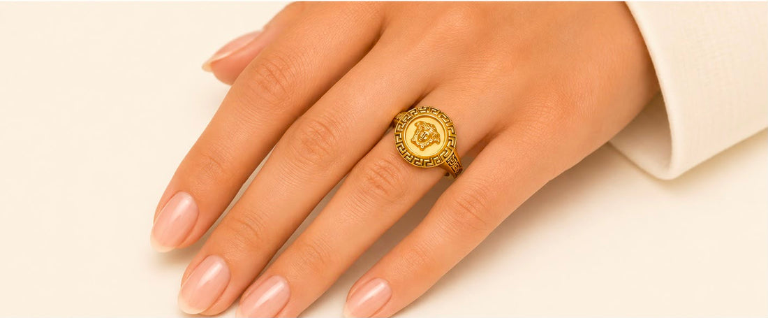 22K Gold Versace Inspired Statement Ring