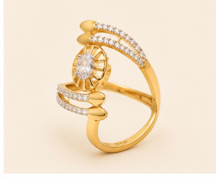 22K Hallmarked Gold Wrap Ring