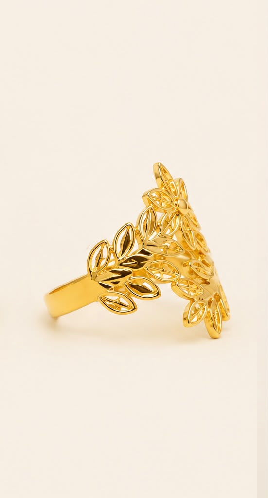 Gold Floral 22K Hallmarked Ring