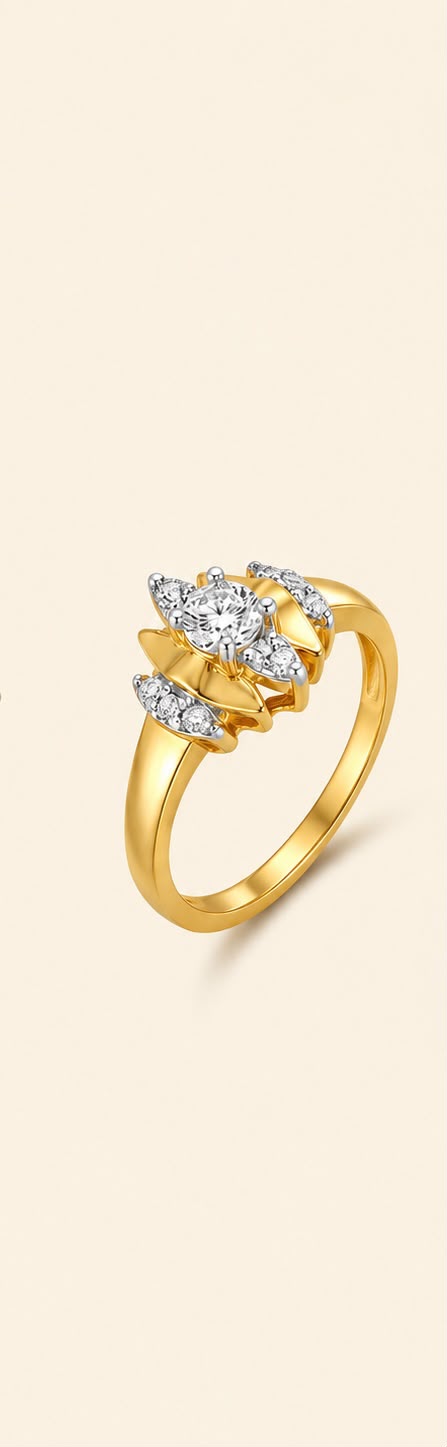 22K Gold Marquise Designer Ring