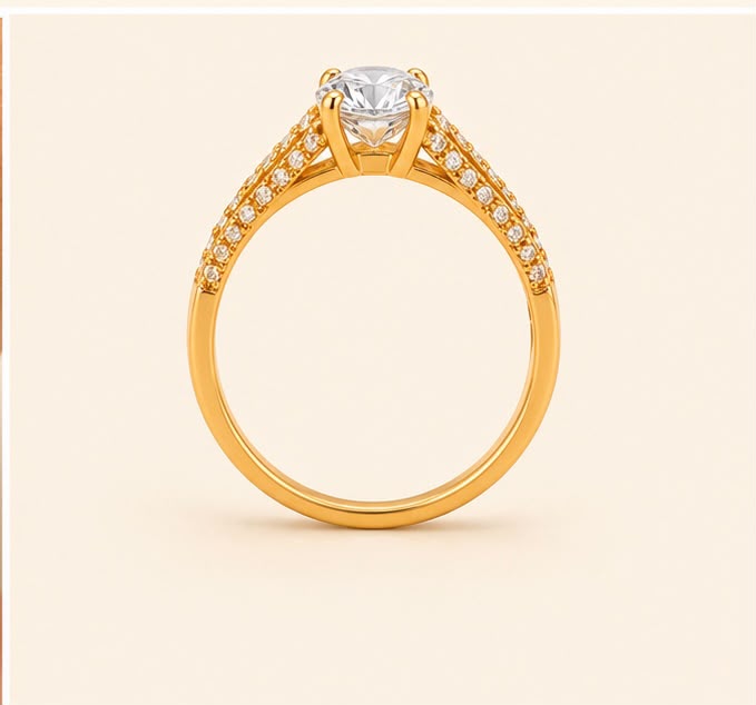 Elegant 22K Gold Solitaire Ring