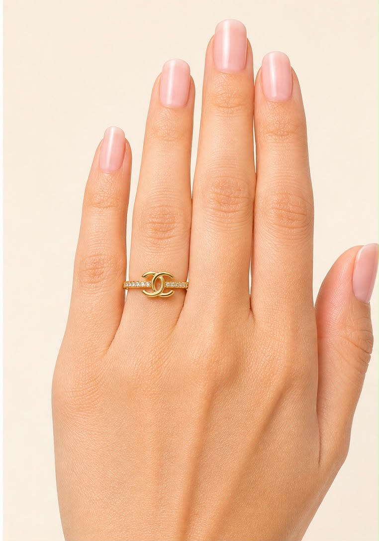 Chanel Inspired 22k Gold Ring