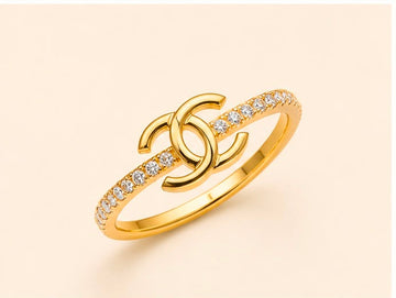 Chanel Inspired 22k Gold Ring