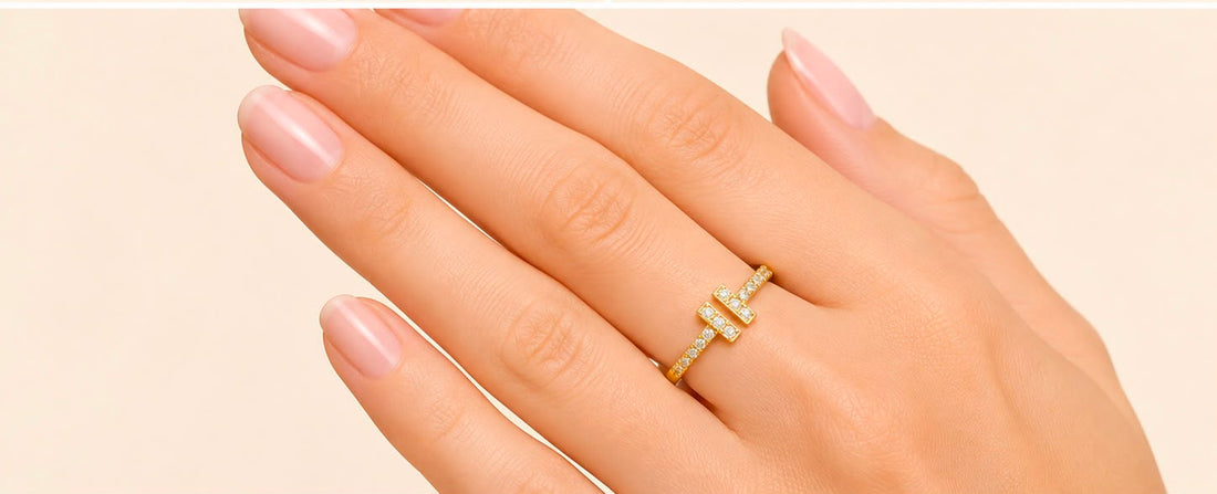 Tiffany T motif Inspired 22k Gold Ring