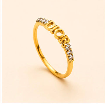 DIOR Signature Inspired Gold Ring