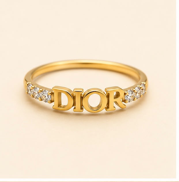 DIOR Signature Inspired Gold Ring