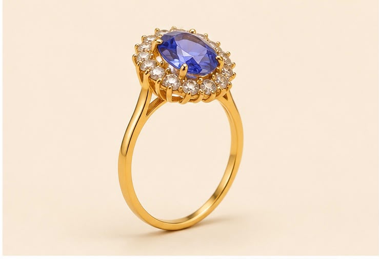 Royal Blue Sapphire Gold Ring