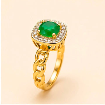 Emerald Radiance Gold Ring