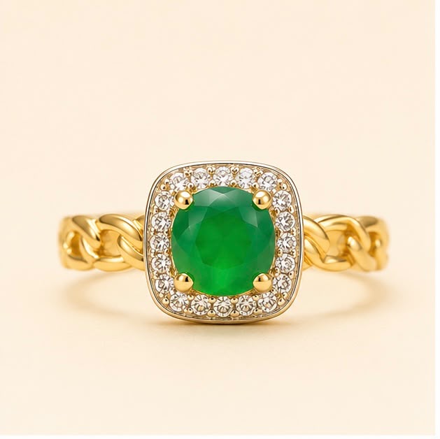 Emerald Radiance Gold Ring