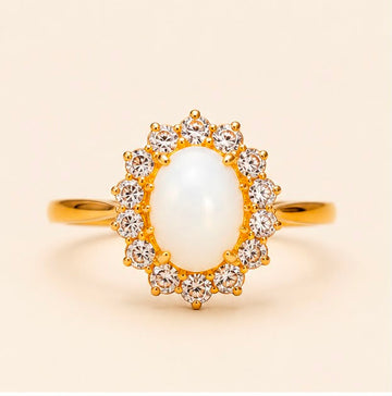 Pearl Halo Gold Ring