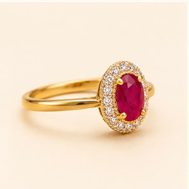 Ruby Aura Gold Ring