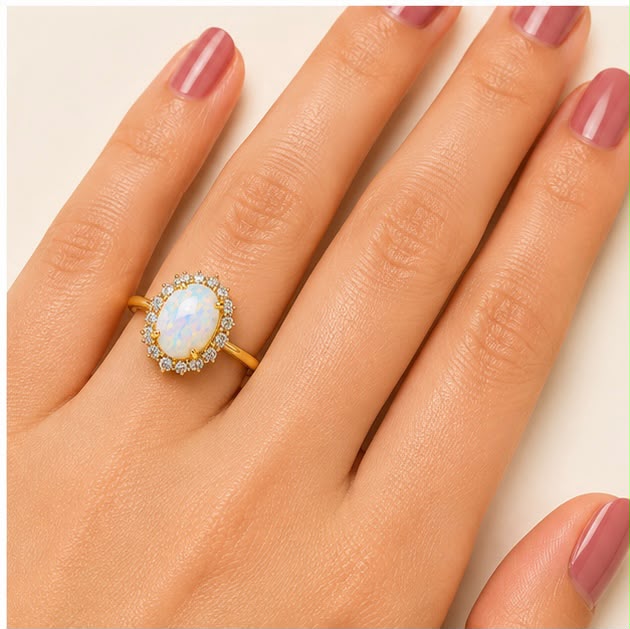 Opal Bloom Gold Ring