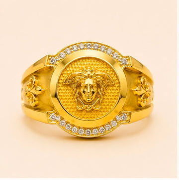 Versace Inspired 22k Gold Ring