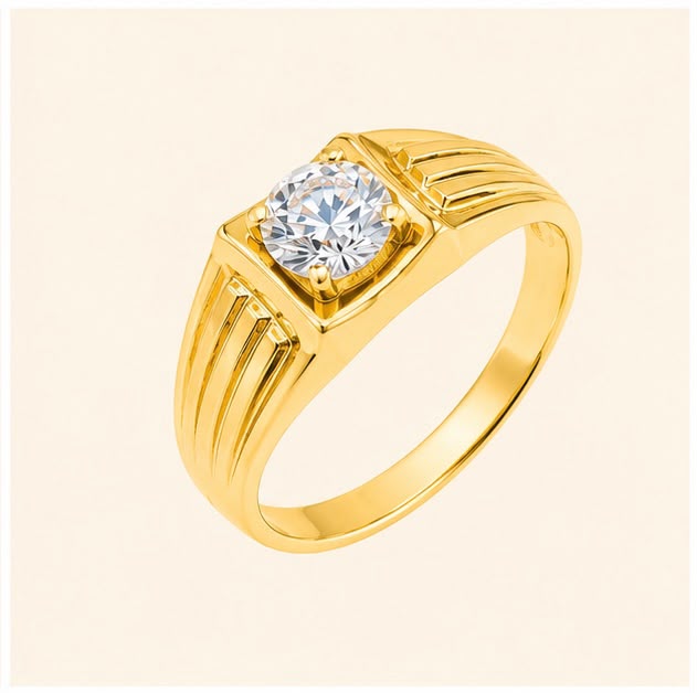 Executive Solitaire 22k Gold Ring