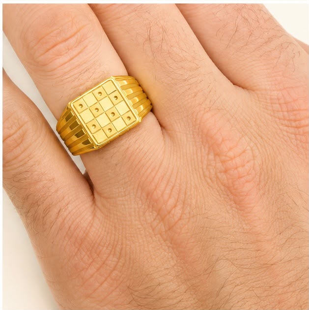 Minimal Geometric 22k Gold Ring