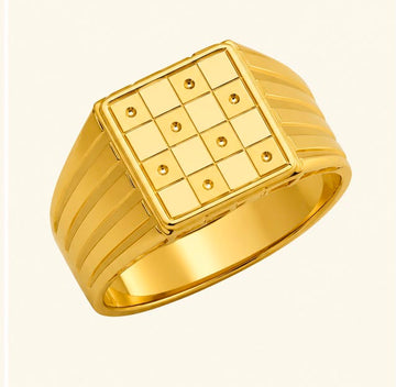 Minimal Geometric 22k Gold Ring