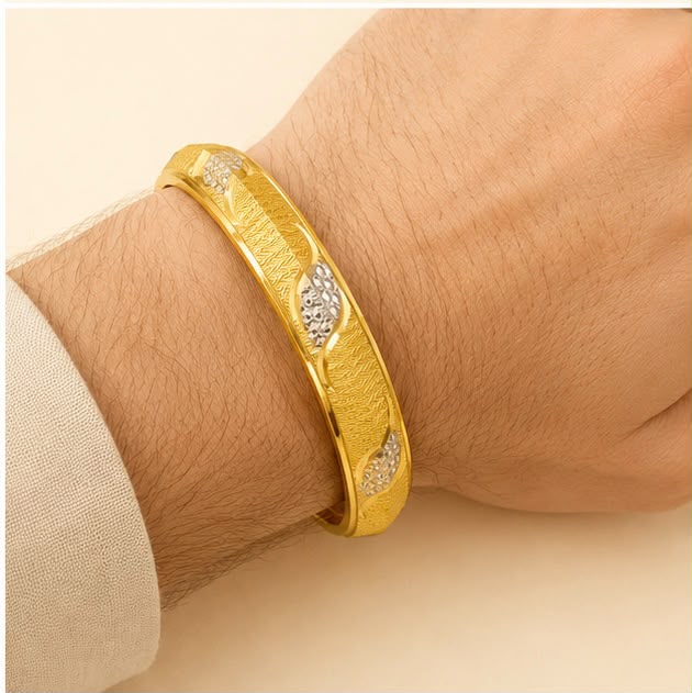Luxury Two Tone 22k Gold Bangle