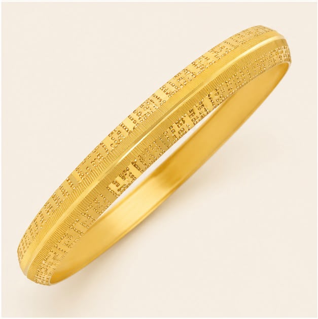 Geometric 22k Gold Men's Bangle
