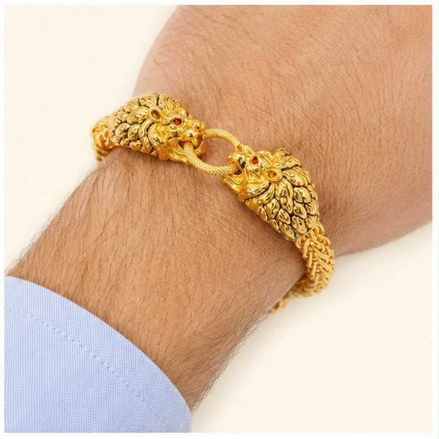 Lion Head 22K Gold Bracelet