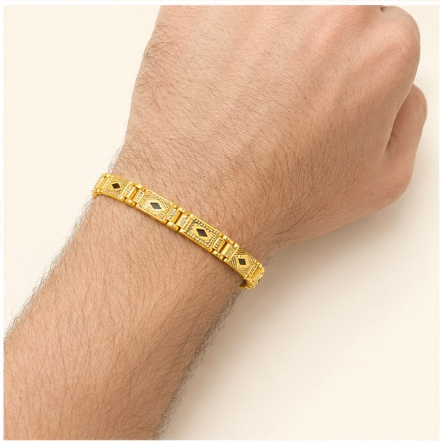 Geometric 22k Gold Bracelet