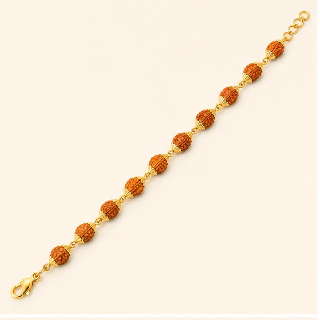 Elegant Rudraksh 22k Gold Bracelet