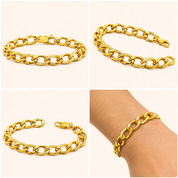 Figaro Link 22k Gold Bracelet