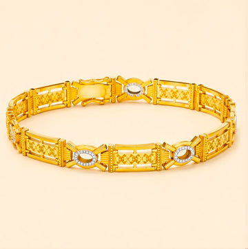 Roman Link 22k Gold Bracelet