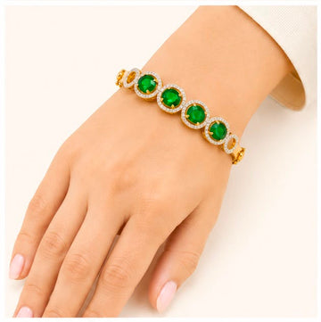 Premium Emerald 22K Gold Bracelet