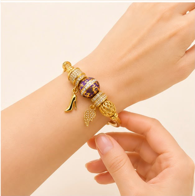Chic Charm 22K Gold Bracelet