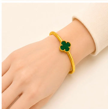 Van Cleef Textured 22k Gold Bracelet