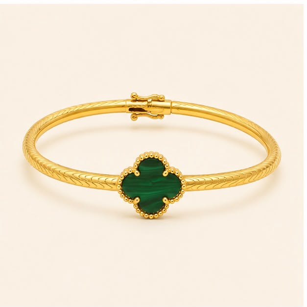 Van Cleef Textured 22k Gold Bracelet