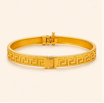 Greek key-Inspired 18k Gold Bracelet