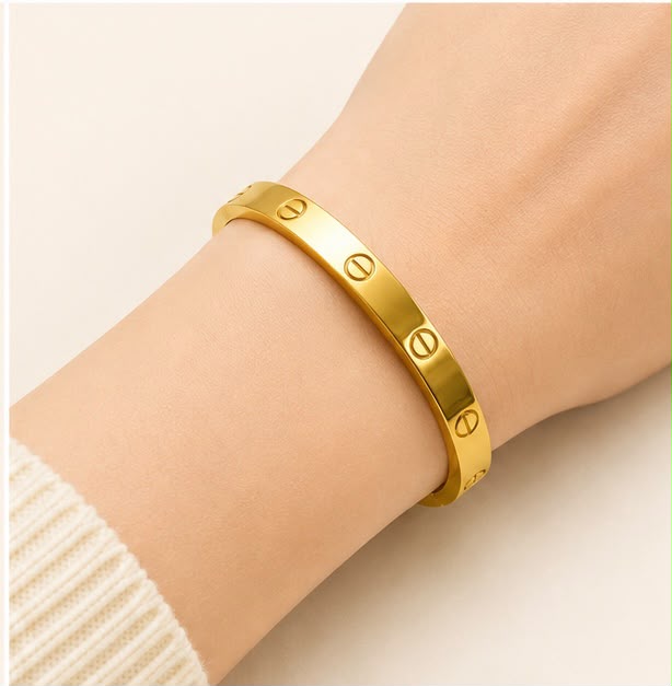 Cartier-Inspired 22k Gold Bracelet
