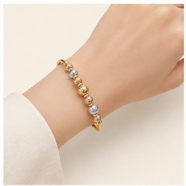 Sparkle Bead 22K Gold Bracelet