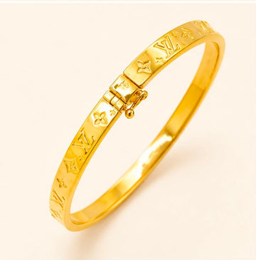 LV-Inspired 22k Gold Bracelet