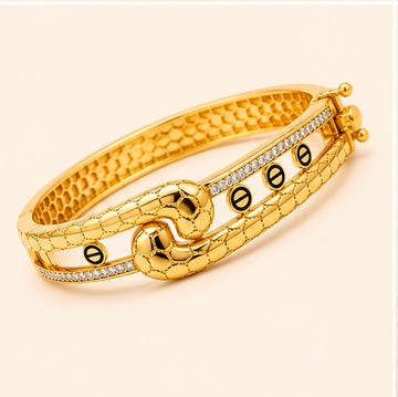 Designer Snake 22K Gold Bracelet