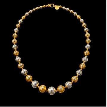 Dual-tone Bead Mala 22k Gold Chain