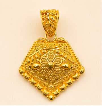 Antique Floral 22K Gold Pendant