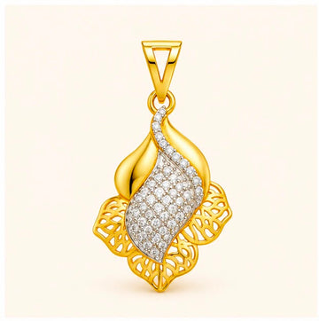 Elegant Petal 22K Gold Pendant