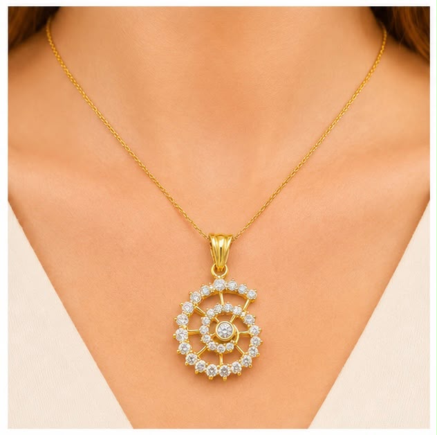Galaxy Halo 22K Gold Pendant
