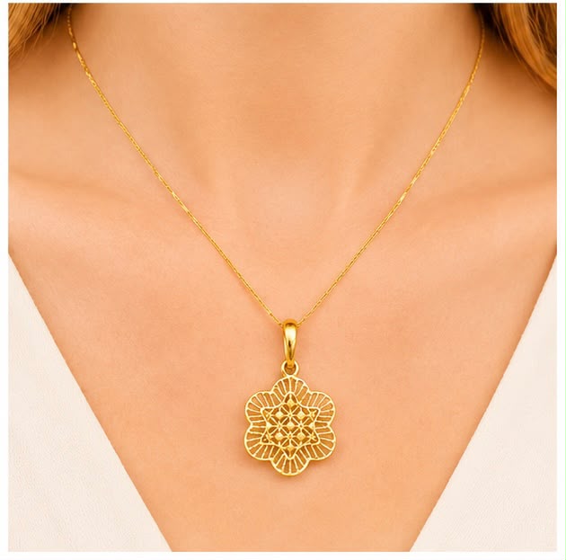 Petal Bloom 22K Gold Pendant