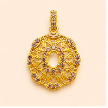 Champagne Bloom 22K Gold Pendant
