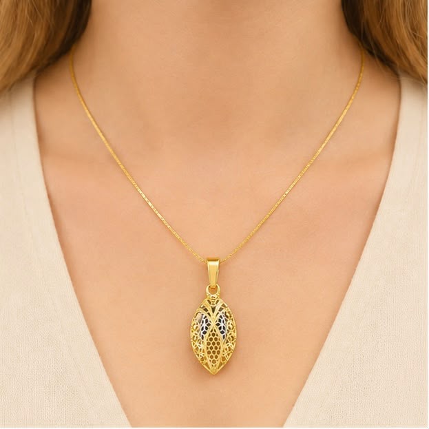 Marquise Bloom 22K Gold Pendant