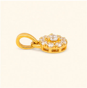 Daisy Halo 22K Gold Pendant