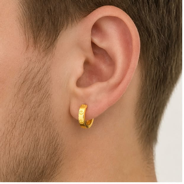 Cartier-Inspired 22k Gold Men Earring