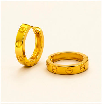 Cartier-Inspired 22k Gold Men Earring