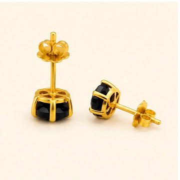 Premium Black 22K Gold Stud