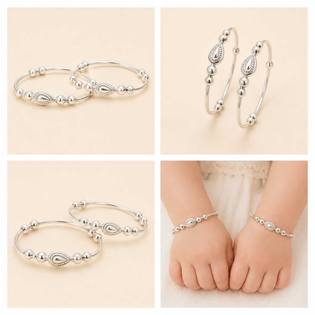 Silver Charm Kids Kada Pair