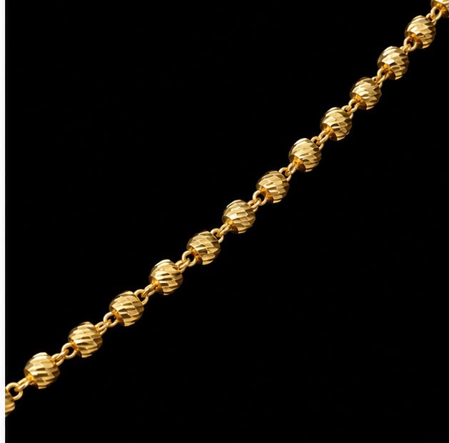 22K Gold Textured Ball Chain